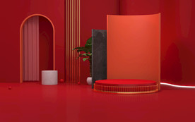 红色C4D背景