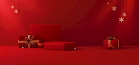 红色C4D背景
