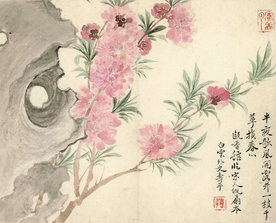 恽寿平国画 桃花
