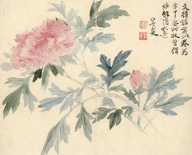 恽寿平国画 牡丹