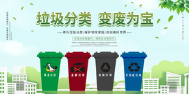 垃圾分类社会公益活动海报素材
