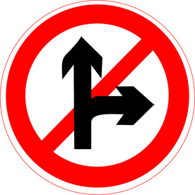 禁止直行和向右转图标