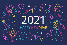 2021彩色新年矢量海报