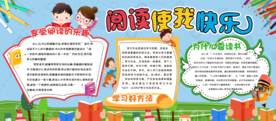 阅读使我快乐校园文化海报素材