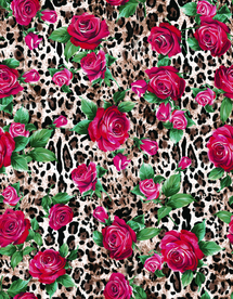 豹纹系列 玫瑰花图案