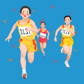 秋季运动会跑步运动员