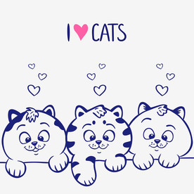 AI矢量可爱蓝色小猫