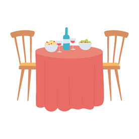 红色餐桌布图片