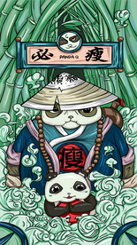 国潮熊猫必瘦插画