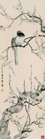 禽栖梅枝