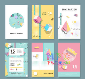 孟菲斯海报eps图形