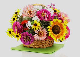 花篮向日葵摄影高清图