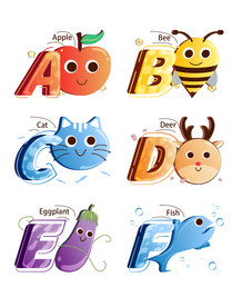 英文字母插画标志