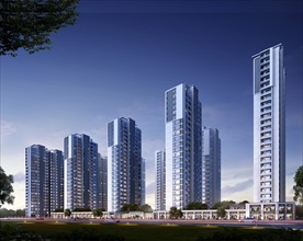 绿城别墅洋房小区园林景观效果图