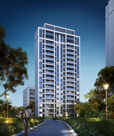 绿城别墅洋房园林景观夜景