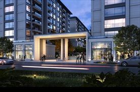 绿城别墅洋房园林夜景大门入口