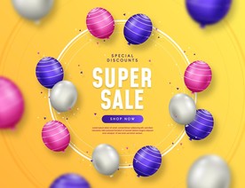 生日背景 节日气球