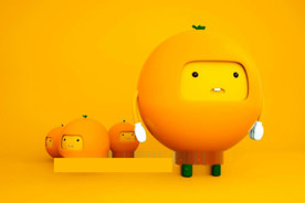 C4D模型卡通橙子角色动画