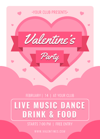 浪漫情人节宣传单模板