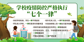 校园防疫七个一律宣传海报素材