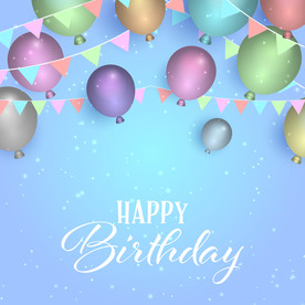生日背景 节日气球