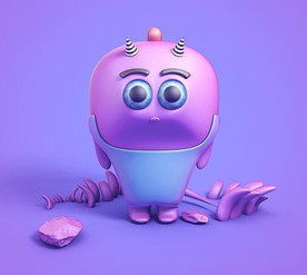 C4D模型卡通人物小角色三角龙