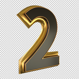 C4D模型数字2模型psd
