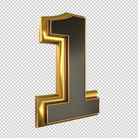 C4D模型数字1模型psd