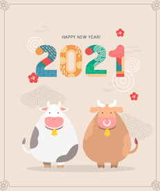 2021牛年卡通海报设计