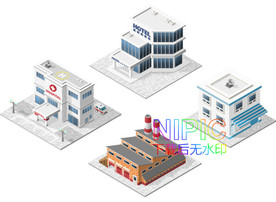 2.5d建筑eps背景图