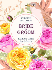 婚礼邀请函eps图片