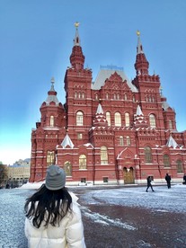 俄罗斯莫斯科红场建筑城堡背影