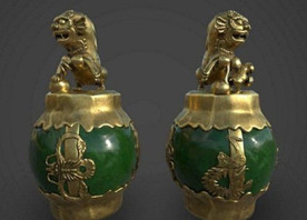 3Dfbx模型狮子罐子