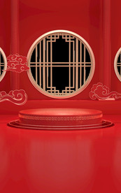 红色中式中国风背景素材图片