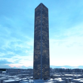 C4D模型大夏大楼建筑摩天大夏