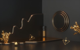 C4D模型黑金风格电商立体场景