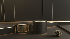 C4D模型黑金风格电商立体场景