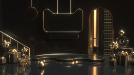 C4D模型黑金风格电商立体场景
