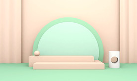 清新几何c4d背景图片简约海