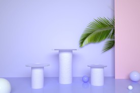 清新几何c4d背景图片简约海报