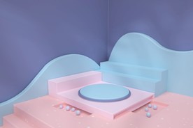 粉色几何c4d背景图片简约海报