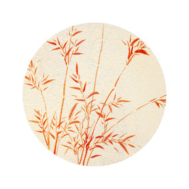 简约红竹子装饰画