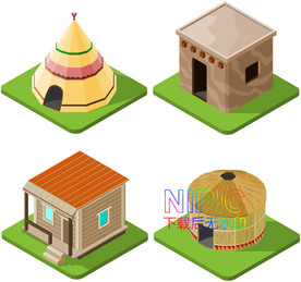 2.5d建筑eps矢量图