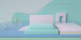 夏日清爽展台台子海报背景