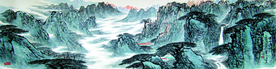 巨幅国画 山水画 装饰画 新背