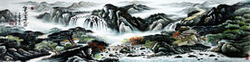 巨幅国画 山水画 装饰画 新背