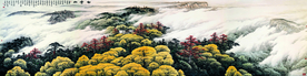 巨幅国画 山水画 装饰画 新背