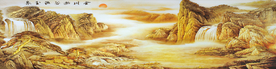 巨幅国画 山水画 装饰画 新背