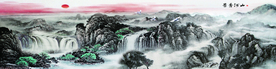 巨幅国画 山水画 装饰画 新背