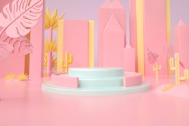 粉色c4d背景素材图片简约海报